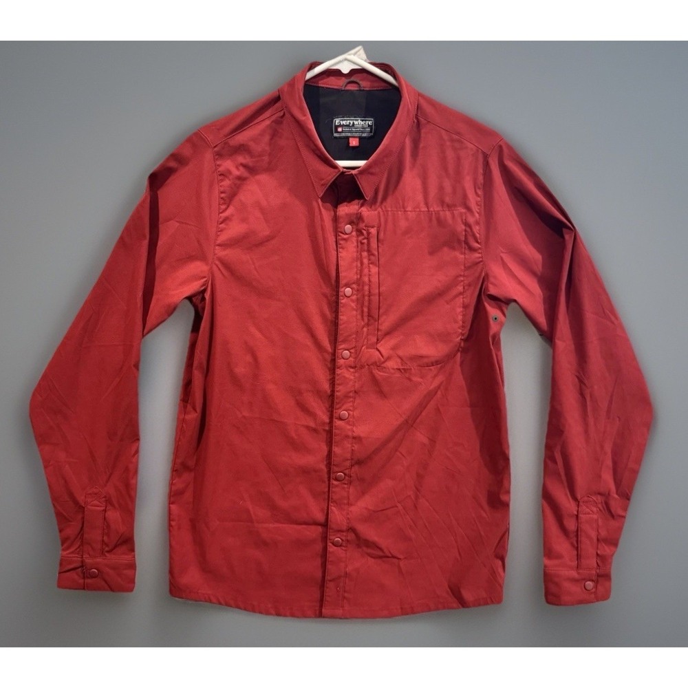 686 Everywhere Shirt Mens Sz S Red Snap Button Fishing Performance Hiking Vented